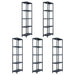 Storage Shelf Racks 5 Pcs Black 125 Kg 60x30x180 Cm Plastic