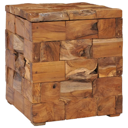 Storage Stool Solid Teak Wood Xnolpa