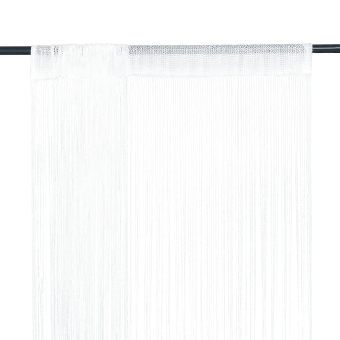 String Curtains 2 Pcs 140x250 Cm White Otxtkk