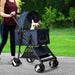 Pet Stroller Dog Cat Pram Foldable Carrier 4 Wheels Large