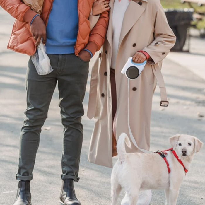 Strong no Tangle Light Retractable Leash with Water Bowl