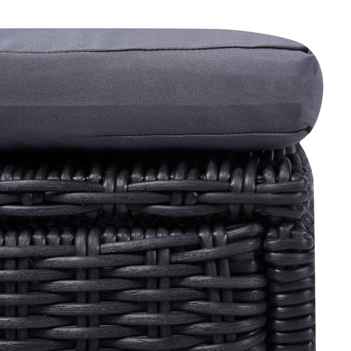 Sunlounger Poly Rattan Black and Dark Grey Toboan