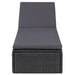 Sunlounger Poly Rattan Black and Dark Grey Toboan