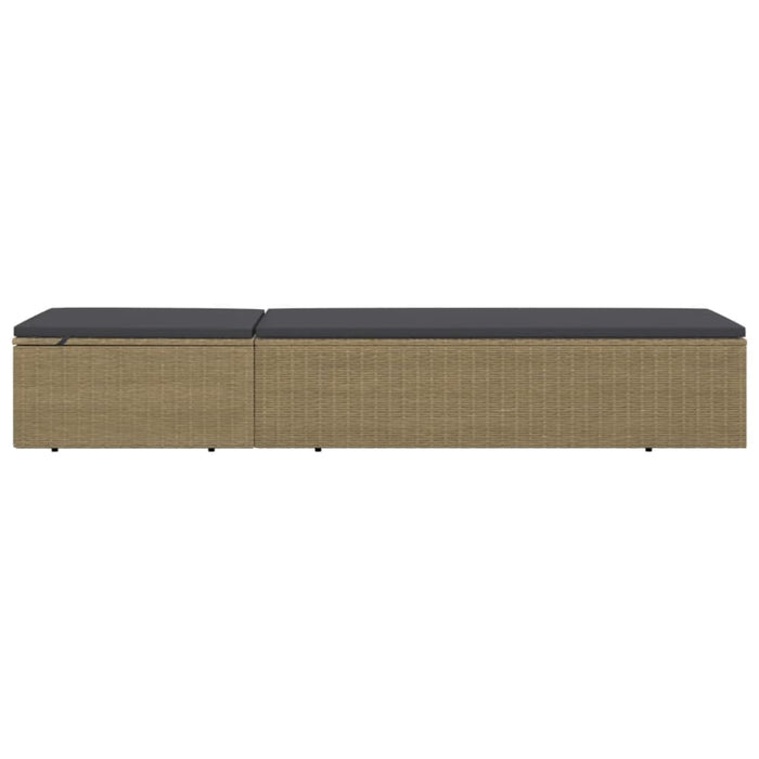 Sunlounger Poly Rattan Brown and Dark Grey Toboal