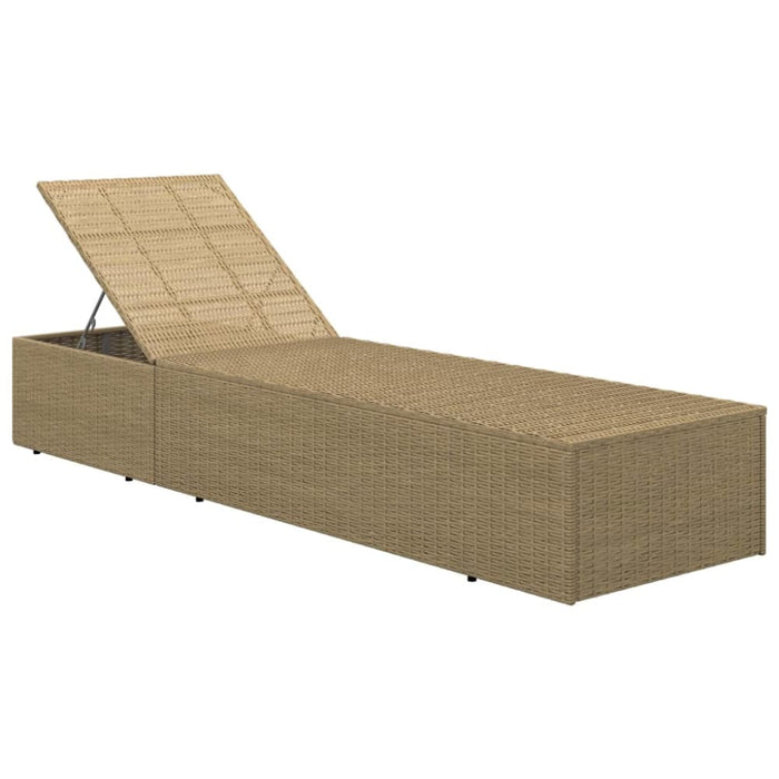 Sunlounger Poly Rattan Brown and Dark Grey Toboal