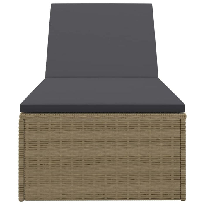 Sunlounger Poly Rattan Brown and Dark Grey Toboal