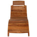 Sunlounger with Table Solid Acacia Wood Brown Allpt