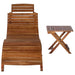 Sunlounger with Table Solid Acacia Wood Brown Allpt