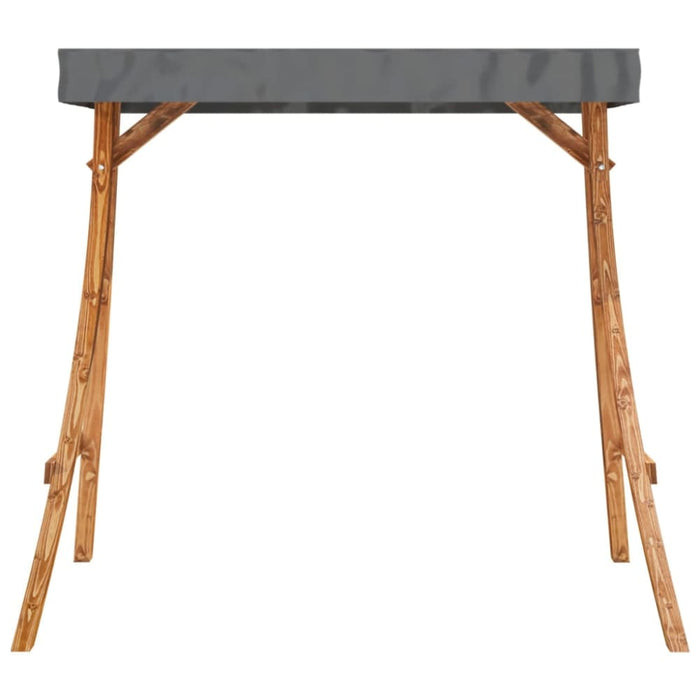 Swing Frame With Anthracite Roof Bent Wood Teak Finish