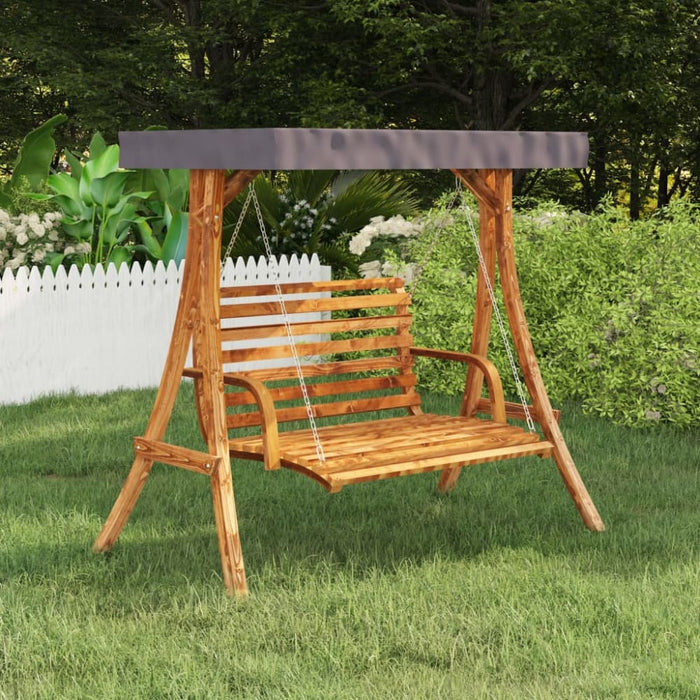 Swing Frame with Anthracite Roof Bent Wood Teak Finish