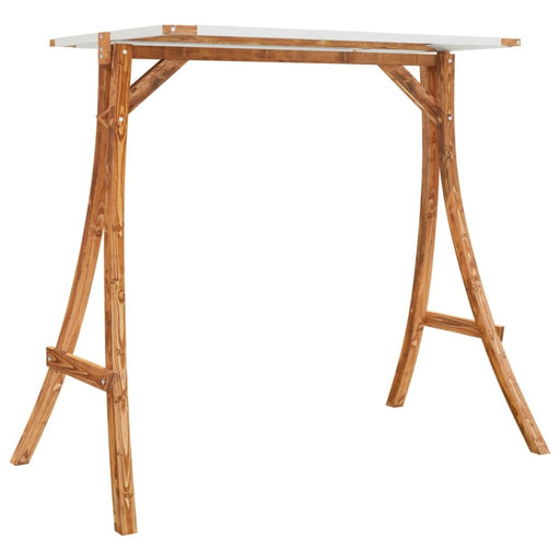 Swing Frame With Cream Roof Solid Bent Wood Teak Finish