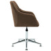 Swivel Dining Chair Brown Fabric Gl223