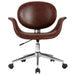 Swivel Dining Chair Brown Faux Leather Xnitkt