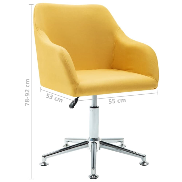 Swivel Dining Chair Yellow Fabric Gl203