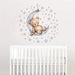 Teddy Bear Sleeping on the Moon and Stars Wall Stickers