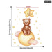 Teddy Bear Sleeping on the Moon and Stars Wall Stickers