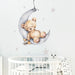 Teddy Bear Sleeping on the Moon and Stars Wall Stickers