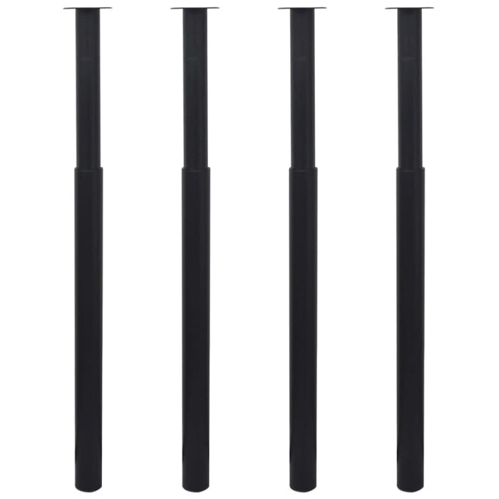 Telescopic Table Legs 4 Pcs Black 710 Mm-1100 Mm