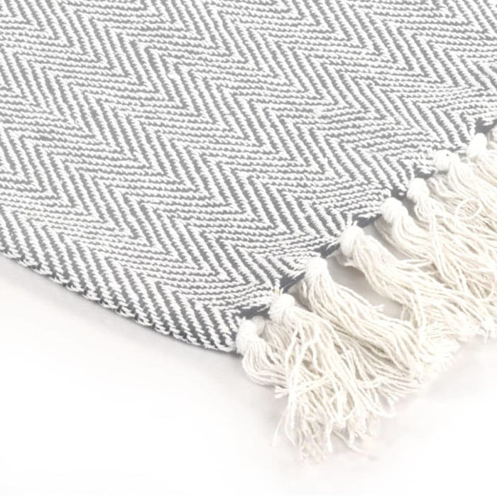 Throw Cotton Herringbone 220x250 Cm Grey Xaptxb