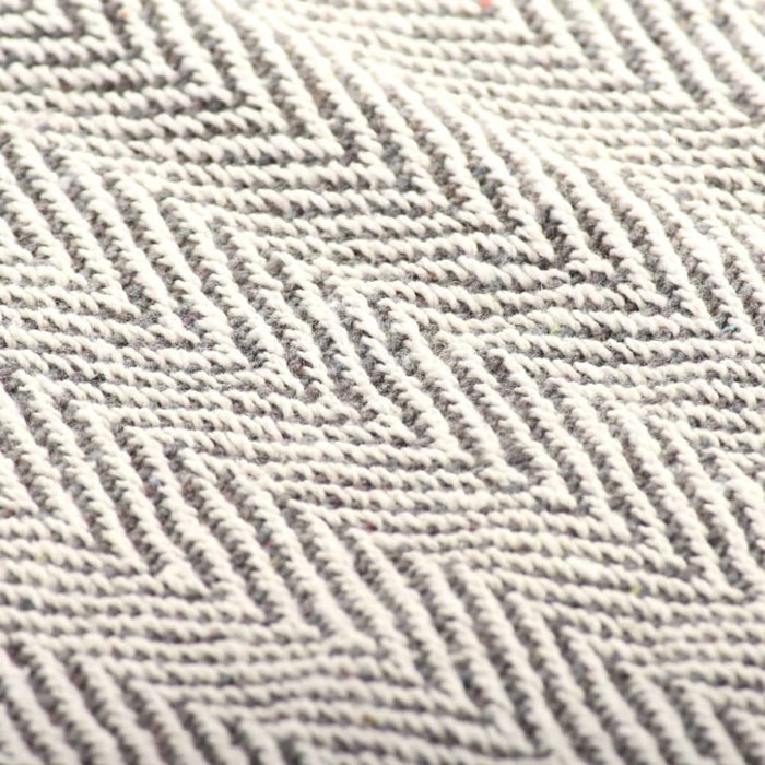 Throw Cotton Herringbone 220x250 Cm Grey Xaptxb