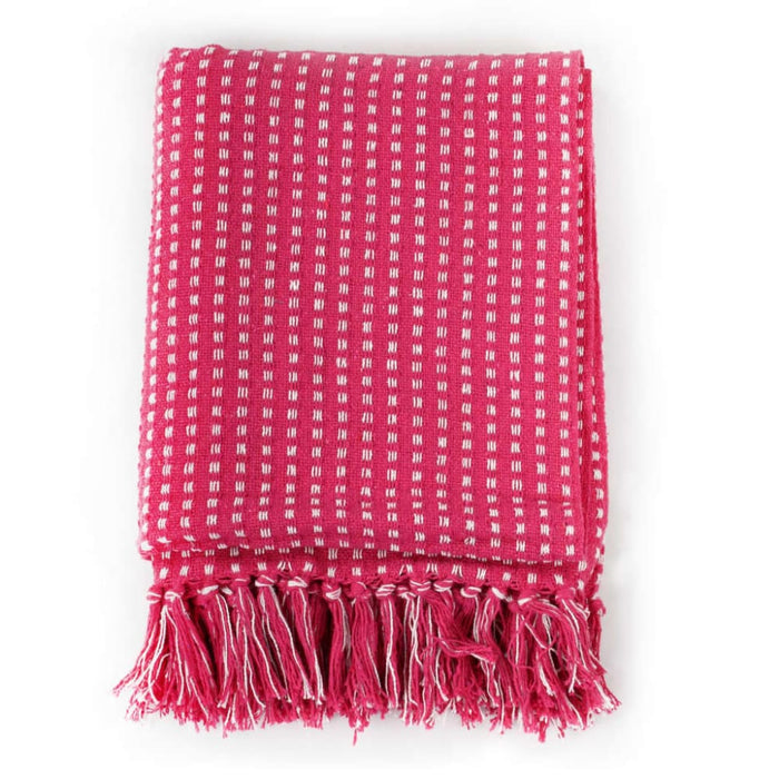 Throw Cotton Squares 125x150 Cm Pink Xapttt