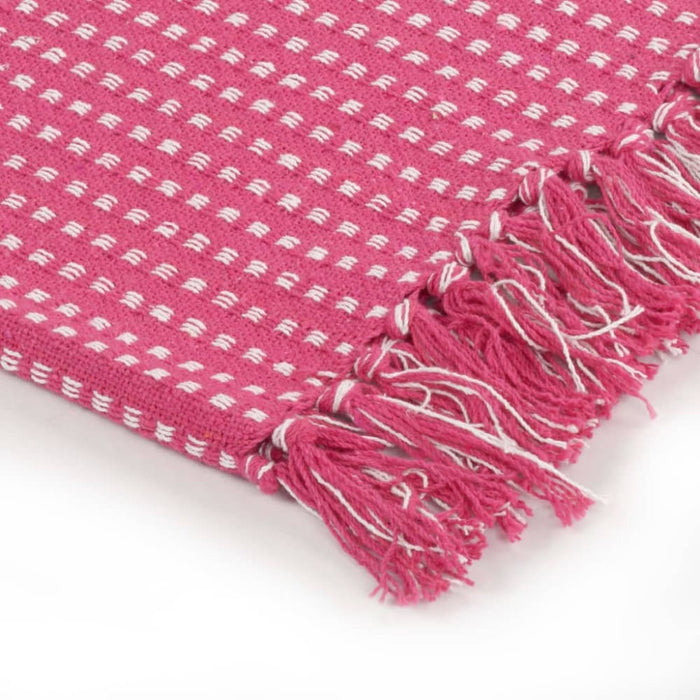 Throw Cotton Squares 125x150 Cm Pink Xapttt