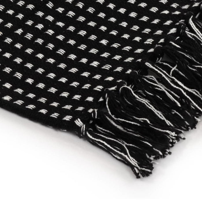 Throw Cotton Squares 160x210 Cm Black Xaptto