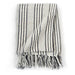 Throw Cotton Stripes 125x150 Cm Grey and White Xaptxi