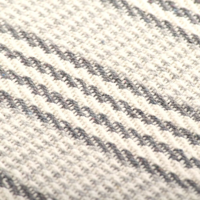 Throw Cotton Stripes 160x210 Cm Grey And White Xaptxn