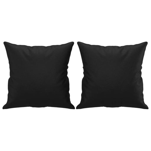 Throw Pillows 2 Pcs Black 40x40 Cm Faux Leather Takaik