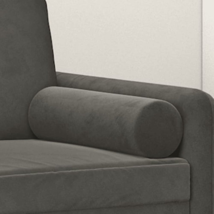 Throw Pillows 2 Pcs Dark Grey ø15x50 Cm Velvet Takpob