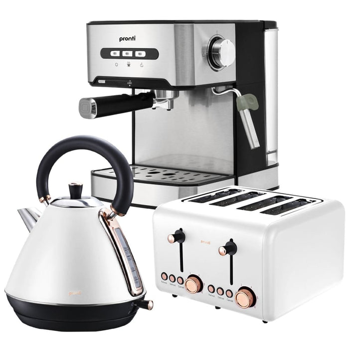 Toaster Kettle & Coffee Machine Breakfast Set - White