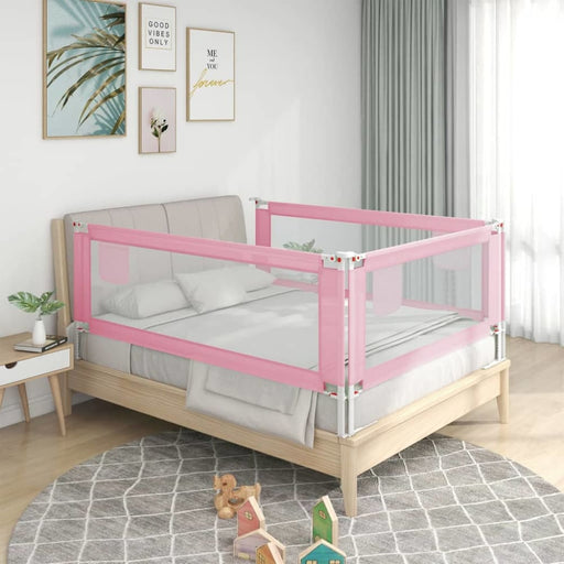 Toddler Safety Bed Rail Pink 180x25 Cm Fabric Obxba