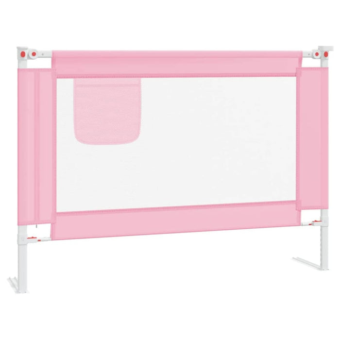 Toddler Safety Bed Rail Pink 90x25 Cm Fabric Obokn