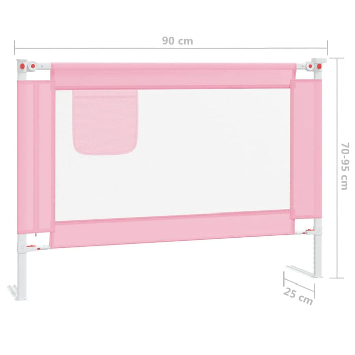 Toddler Safety Bed Rail Pink 90x25 Cm Fabric Obokn