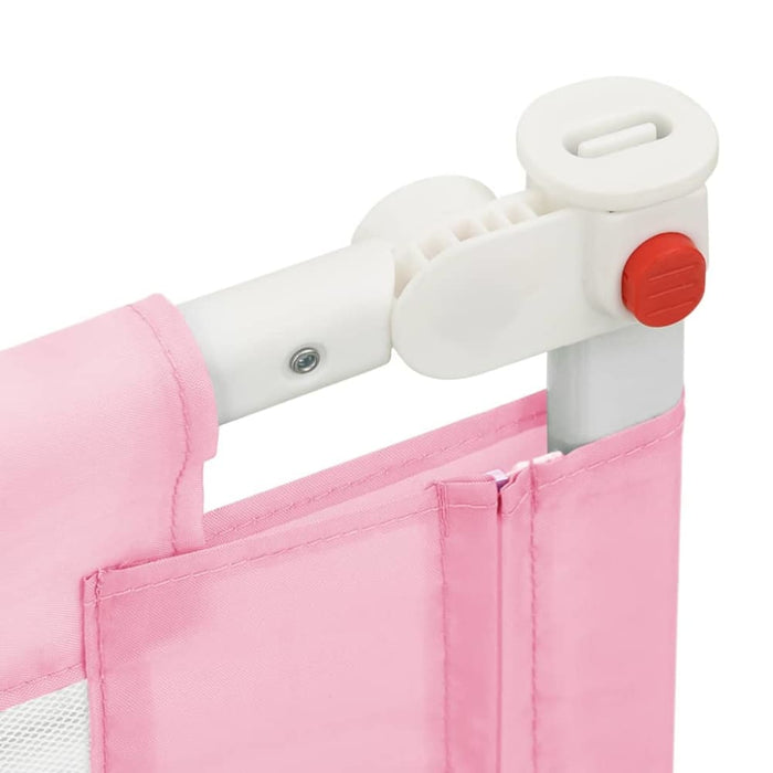 Toddler Safety Bed Rail Pink 90x25 Cm Fabric Obokn