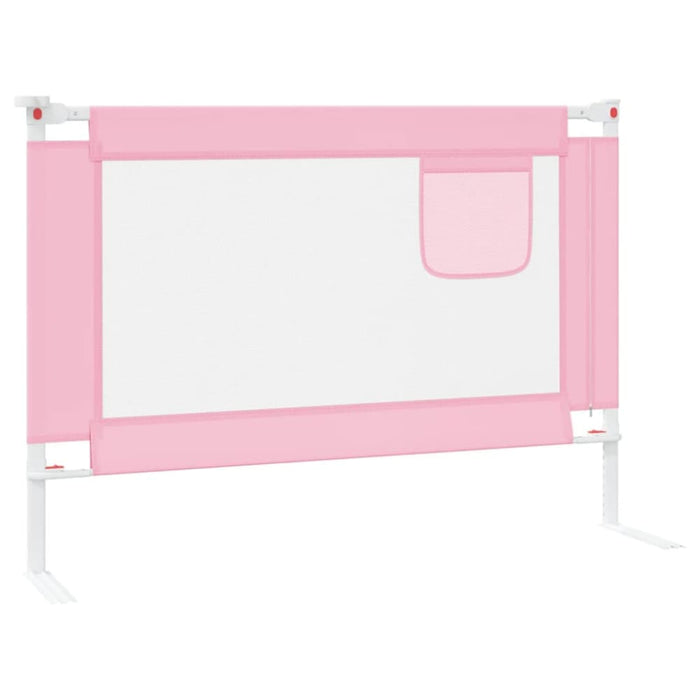 Toddler Safety Bed Rail Pink 90x25 Cm Fabric Obokn