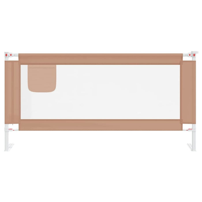 Toddler Safety Bed Rail Taupe 180x25 Cm Fabric Obxxx