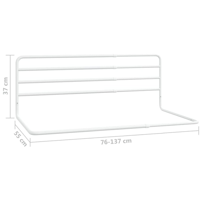 Toddler Safety Bed Rail White (76-137)x55 Cm Iron Obxta