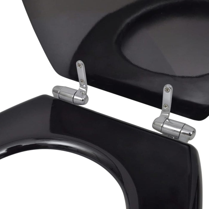 Toilet Seats With Soft Close Lids 2 Pcs Mdf Black Xipkbp