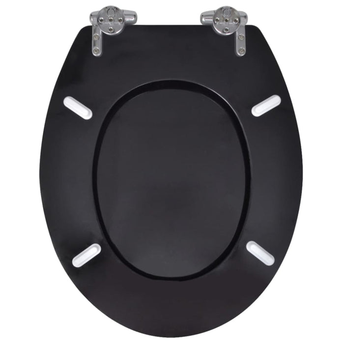 Toilet Seats With Soft Close Lids 2 Pcs Mdf Black Xipkbp