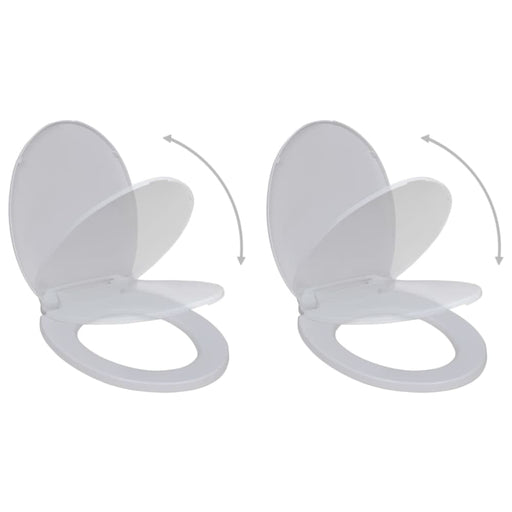 Toilet Seats with Soft Close Lids 2 Pcs Plastic White Xipkxi