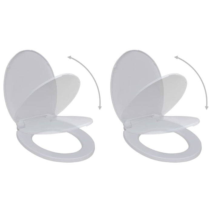 Toilet Seats with Soft Close Lids 2 Pcs Plastic White Xipkxi