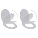 Toilet Seats with Soft Close Lids 2 Pcs Plastic White Xipkxi