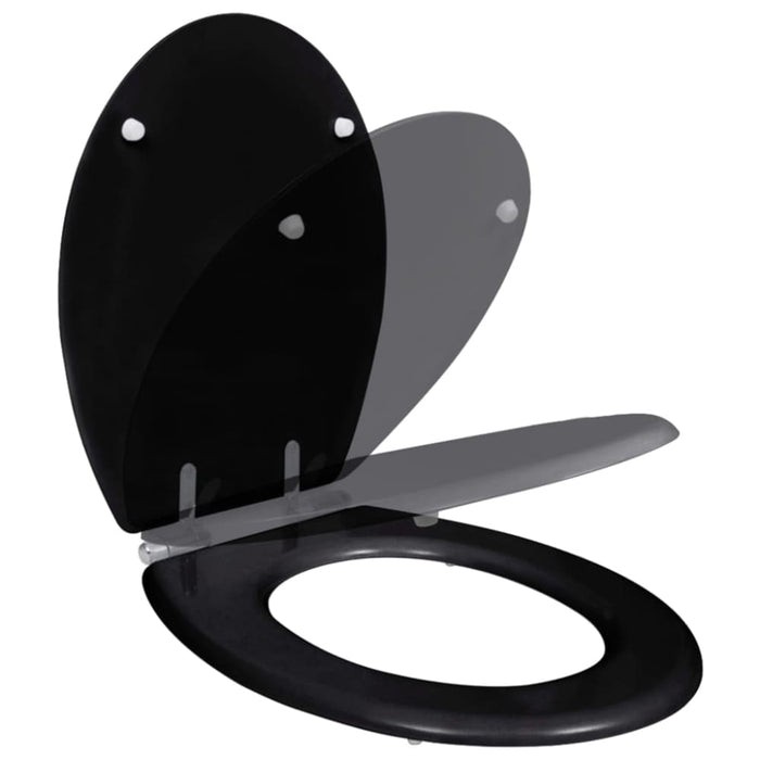Toilet Seats with Soft Close Lids Mdf Black Oabikk