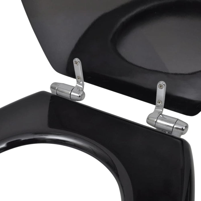 Toilet Seats with Soft Close Lids Mdf Black Oabikk
