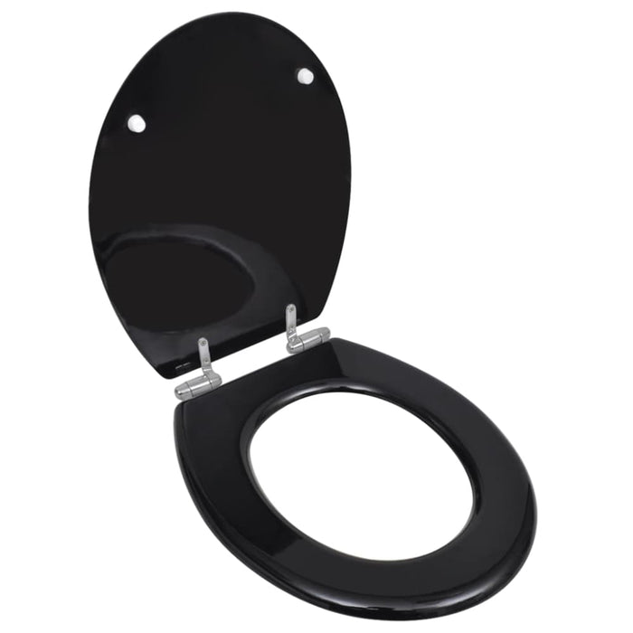 Toilet Seats with Soft Close Lids Mdf Black Oabikk