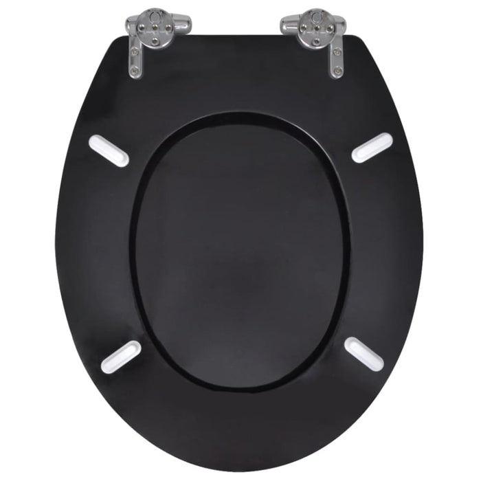 Toilet Seats with Soft Close Lids Mdf Black Oabikk