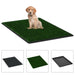 Pet Toilets 2 Pieces with Tray and Artificial Turf Green Wc
