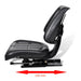 Tractor Seat with Backrest Black Xobopl